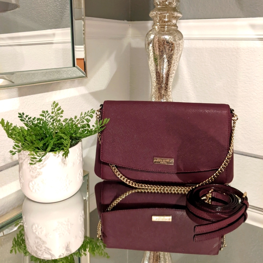 COPY - Kate Spade leather maroon shoulder/ crossbody bag.